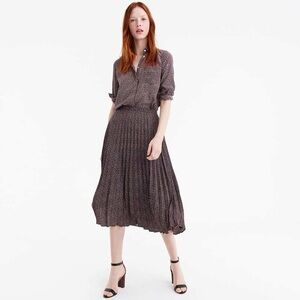 J. Crew Pleated Midi Skirt in Mini Party Dot